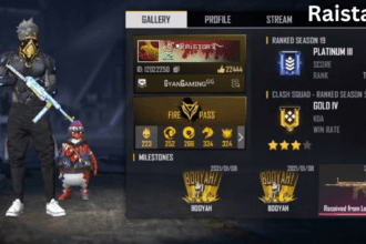 Raistar UID: Raistar’s Free Fire ID Number, Ranking, Stats and K/D Ratio