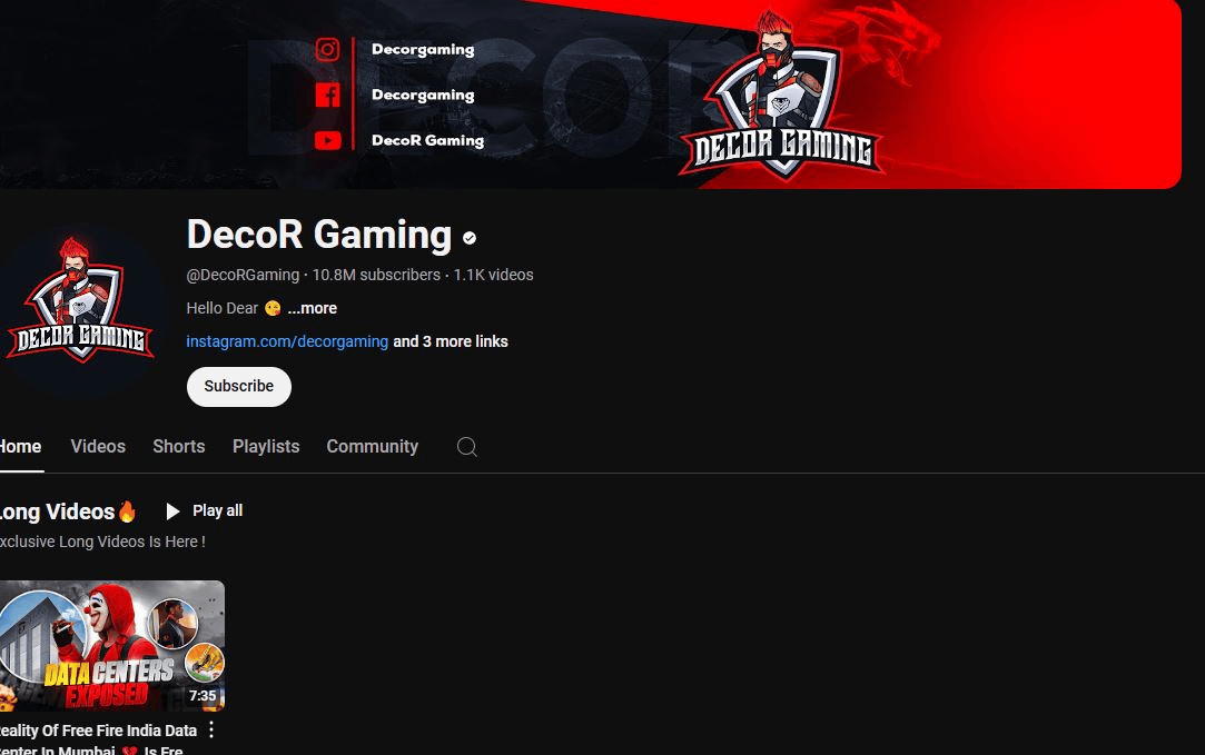 DecoR Gaming YouTube Channel