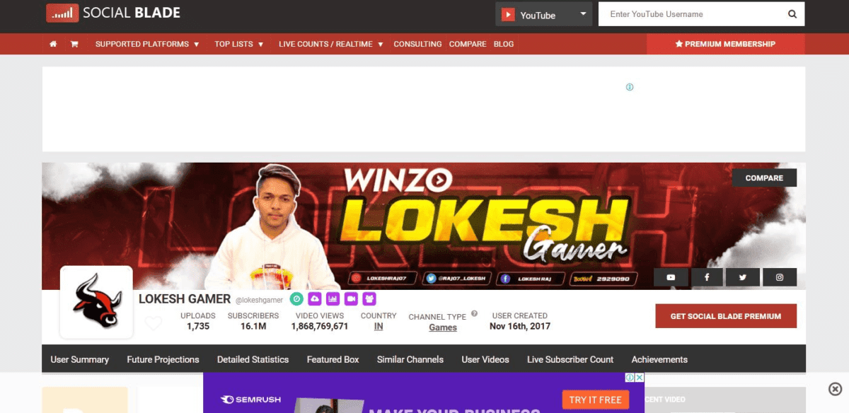 Lokesh Gamer Income